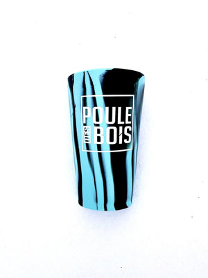 16 oz glass in TURQUOISE and BLACK silicone (single)
