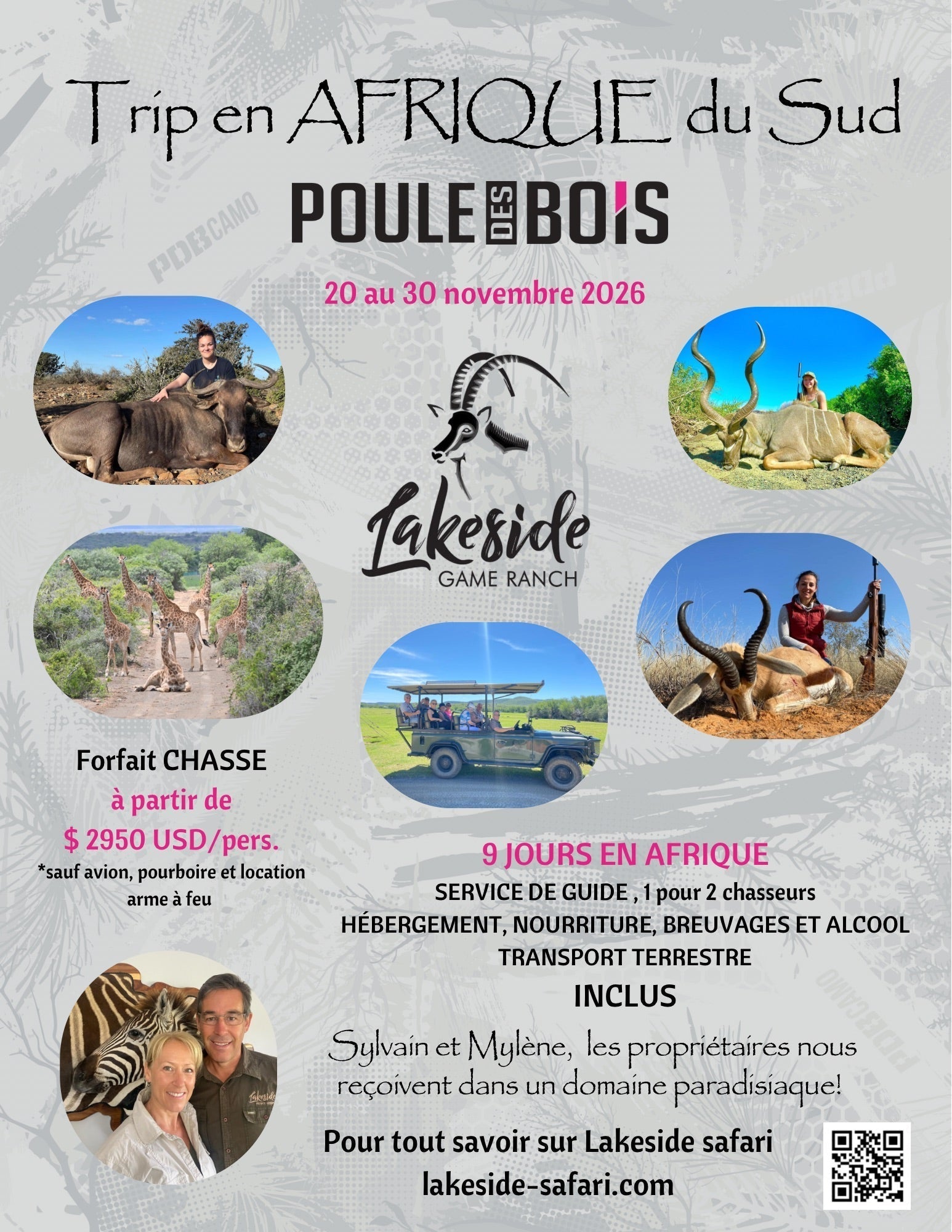 Voyage en AFRIQUE du SUD avec Poule des Bois chez Lakeside Safari
