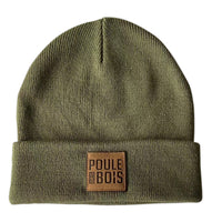 Tuque OLIVE Logo Cuir livraison 5 décembre