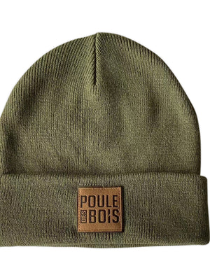 Tuque OLIVE Logo Cuir livraison 5 décembre