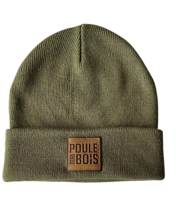 Tuque OLIVE Logo Cuir livraison 5 décembre