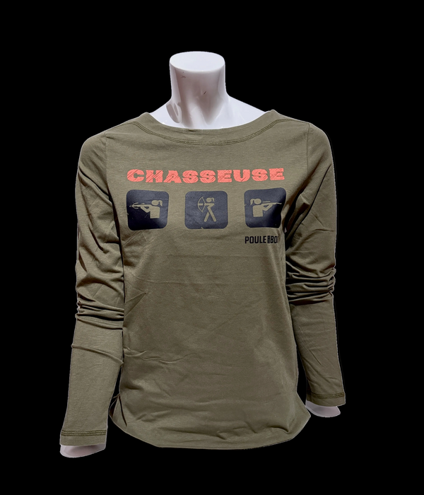 Chandail manches longues Olive- CHASSEUSE