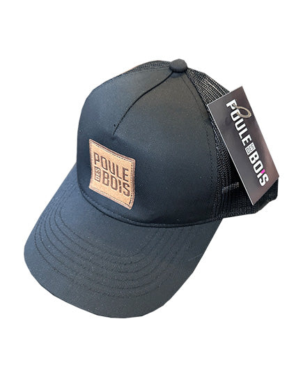 Casquette à Couette Noire Logo FAUX CUIR CASEPACK 6