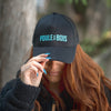 Casquette à Couette NOIR Logo BRODÉ TURQUOISE
