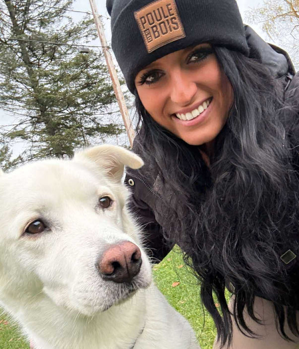 Tuque NOIRE Logo Cuir