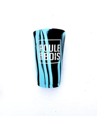 16 oz glass in TURQUOISE and BLACK silicone (single)