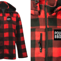 WOMEN'S RED CHECKED JACKET (LEATHER PATCH)