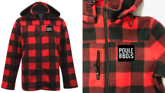 WOMEN'S RED CHECKED JACKET (LEATHER PATCH)